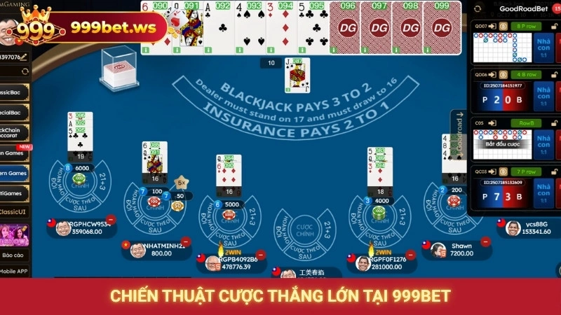 Blackjack online 999bet - Chiến thuật kéo bài ăn chắc 99% 4 Chiến thuật cược thắng lớn tại 999bet