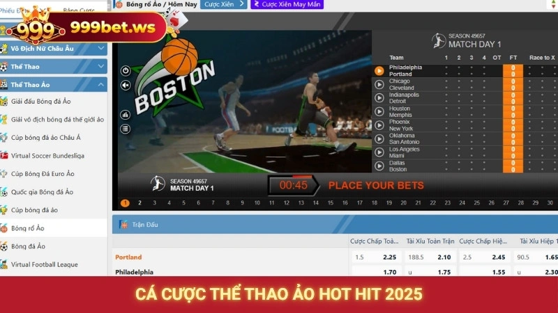 Cá cược thể thao ảo hot hit 2025