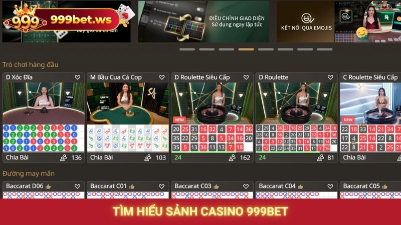 Tìm hiểu sảnh Casino 999bet