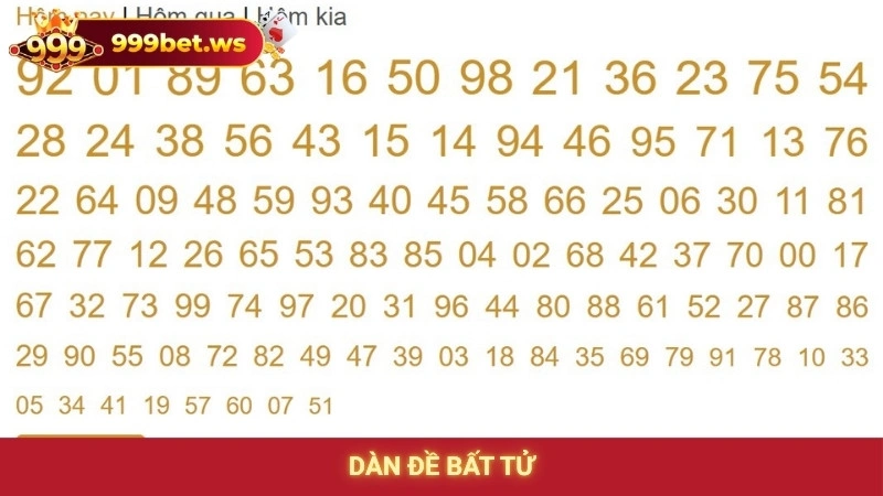 Dàn đề bất tử hôm nay - Soi cầu 3 miền miễn phí tại 999bet 1 Dàn Đề Bất Tử