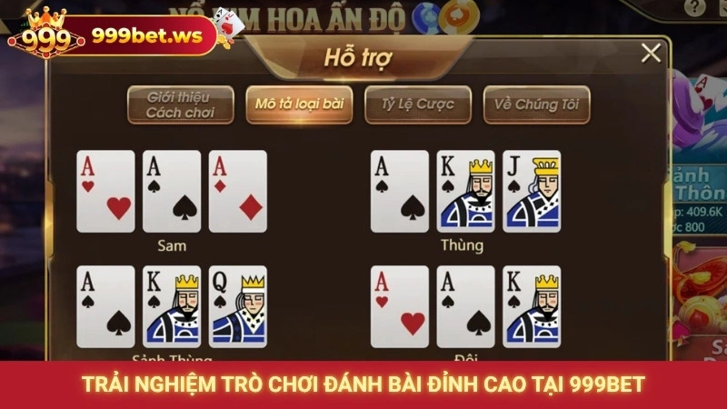 Trải nghiệm trò chơi đánh bài đỉnh cao tại 999bet
